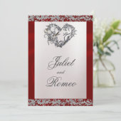 Elegant Pearl, Red Ribbon & Sparkle 招待状 (スタンド正面)