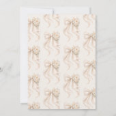 Elegant Pearl White Bow Floral Baby Shower 招待状 (裏面)