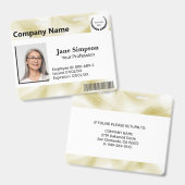 Elegant Pearlescent Gold Texture Name Tag バッジ (正面＆裏面)