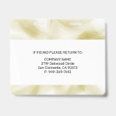 Elegant Pearlescent Gold Texture Name Tag バッジ (裏面)