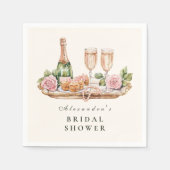 Elegant Pearls and Prosecco Bridal Shower スタンダードカクテルナプキン (正面)