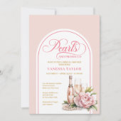 Elegant Pearls and Prosecco Bridal Shower Invite 招待状 (正面)