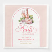 Elegant Pearls and Prosecco Bridal Shower Napkins (正面)