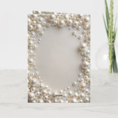 Elegant Pearls Bridal Shower Invitation カード (裏面)