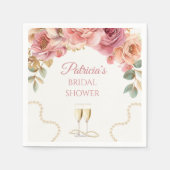 Elegant Pearls & Prosecco Bridal Shower スタンダードカクテルナプキン (正面)