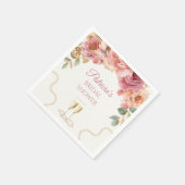 Elegant Pearls & Prosecco Bridal Shower スタンダードカクテルナプキン (角)