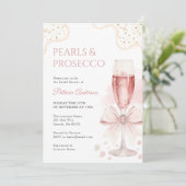 Elegant Pearls & Prosecco Bridal Shower Invitation 招待状 (スタンド正面)