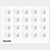 Elegant Pearls & Prosecco Bridal Shower Sticker ラウンドシール (シート)