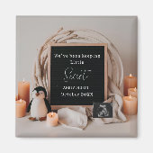 Elegant Penguin Pregnancy Announcement keepsake  マグネット (正面)