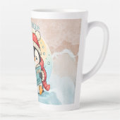 Elegant Penguin Reading Latte Art Coffee Mug カフェラテマグ (右)