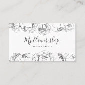 Elegant peonies flowers chic 名刺 (正面)