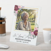 Elegant Peonies Gold Frame Photo Funeral  台座サイン (インサイチュ)