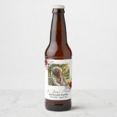 Elegant Peonies Photo Funeral ビールラベル (正面)