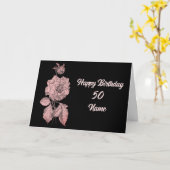 Elegant Peony Flower Personalized Birthday カード (黄色い花)