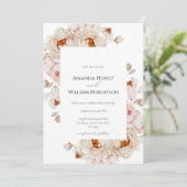 Elegant Peony Garden Wedding Invitation 招待状 (スタンド正面)