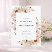 Elegant Peony Garden Wedding Invitation 招待状
