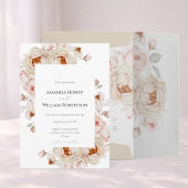 Elegant Peony Garden Wedding Invitation 招待状