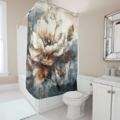 Elegant Peony Watercolor Art シャワーカーテン (インサイチュ)