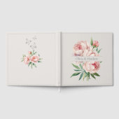 Elegant Peony Wedding Guestbook – Beige Design ゲストブック (全面)