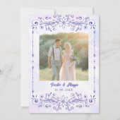 Elegant Periwinkle Blue Floral Wedding 招待状 (裏面)