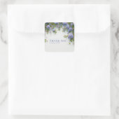 Elegant Periwinkle Blue Pink Aster Floral Arch スクエアシール (バッグ)