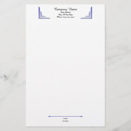 Elegant Periwinkle Corner Professional Stationery 便箋