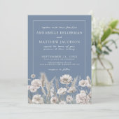 Elegant Periwinkle Wildflower Wedding 招待状 (スタンド正面)