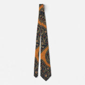 Elegant Persian Pattern Tie – Gold & Black Classic ネクタイ (裏面)