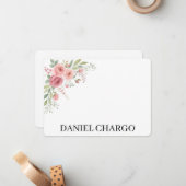 Elegant Personal Stationery Set Custom Name ノートカード (正面/裏面インサイチュ)