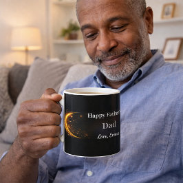 Elegant Personalized Black Gold Happy Father’s Day コーヒーマグカップ