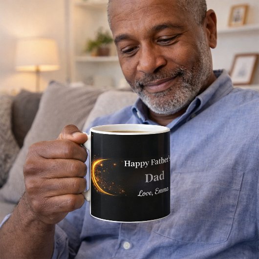 Elegant Personalized Black Gold Happy Father’s Day コーヒーマグカップ