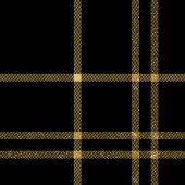 Elegant Personalized Black Gold Tartan Blanket フリースブランケット