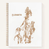 Elegant Personalized Botanical Illustration ノートブック (正面)