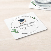 Elegant Personalized Cardboard Coasters  スクエアペーパーコースター (アングル)