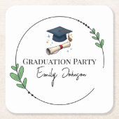 Elegant Personalized Cardboard Coasters  スクエアペーパーコースター (正面)