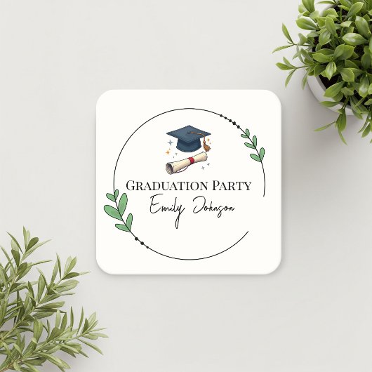 Elegant Personalized Cardboard Coasters  スクエアペーパーコースター