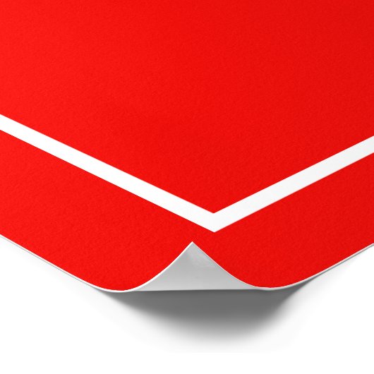 Elegant Personalized Chic Red Wedding Welcome Sign ポスター (角)