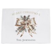 Elegant Personalized Christmas Gift Bag ラージペーパーバッグ (正面)