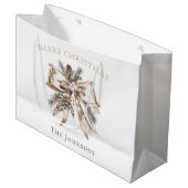 Elegant Personalized Christmas Gift Bag ラージペーパーバッグ (正面アングル)