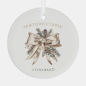 Elegant Personalized Christmas Ornament ガラスオーナメント (裏面)