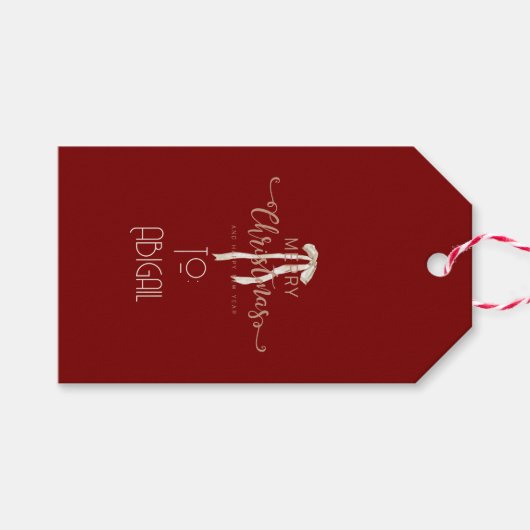 Elegant Personalized Christmas Star Custom ギフトタグ (正面(横))