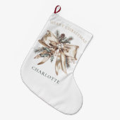 Elegant Personalized Christmas Stocking ラージクリスマスストッキング (正面 (吊り時))