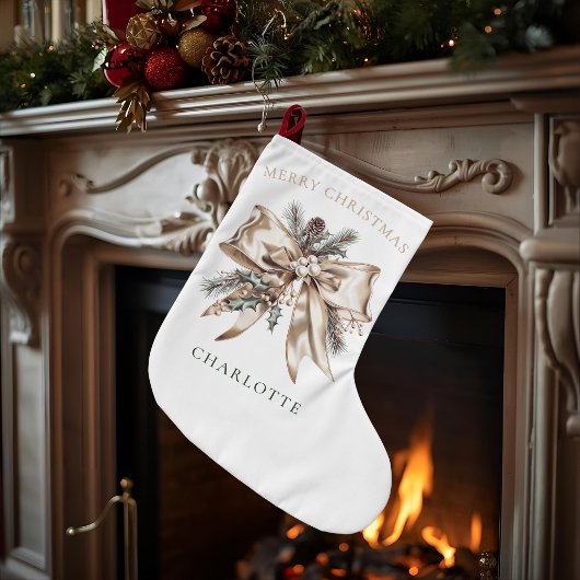 Elegant Personalized Christmas Stocking ラージクリスマスストッキング