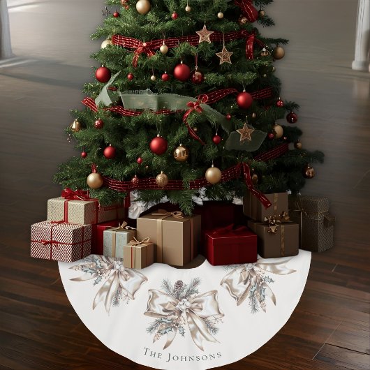 Elegant Personalized Christmas Tree Skirt ブラッシュドポリエステルツリースカート