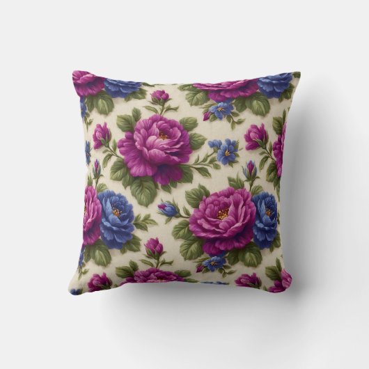 Elegant Personalized Cute Botanical Floral Chic クッション (裏面)