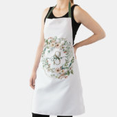 Elegant Personalized Floral Monogram Name Apron エプロン (インサイチュ)