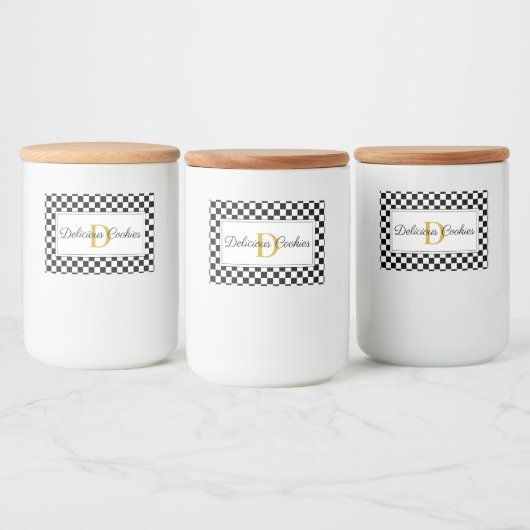 Elegant Personalized Food Label with Monogram Desi フードラベル (ボトル)