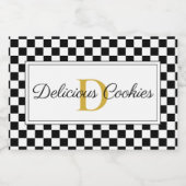 Elegant Personalized Food Label with Monogram Desi フードラベル (シングルラベル)