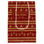 Elegant Personalized Holiday Paper Gift Bag Luxe ミディアムペーパーバッグ (裏面)