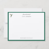 Elegant personalized hummingbird ノートカード (正面)